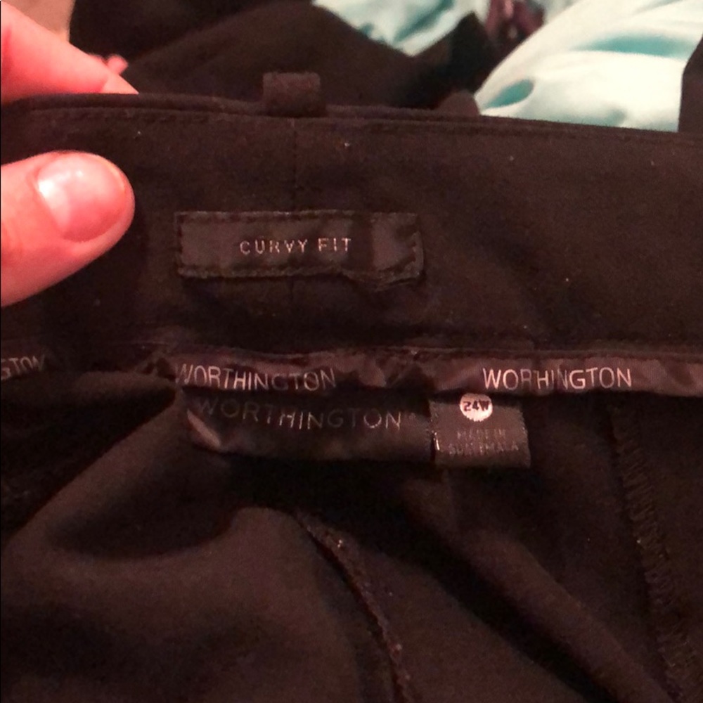 Worthington curvy fit size 24w black dress pants